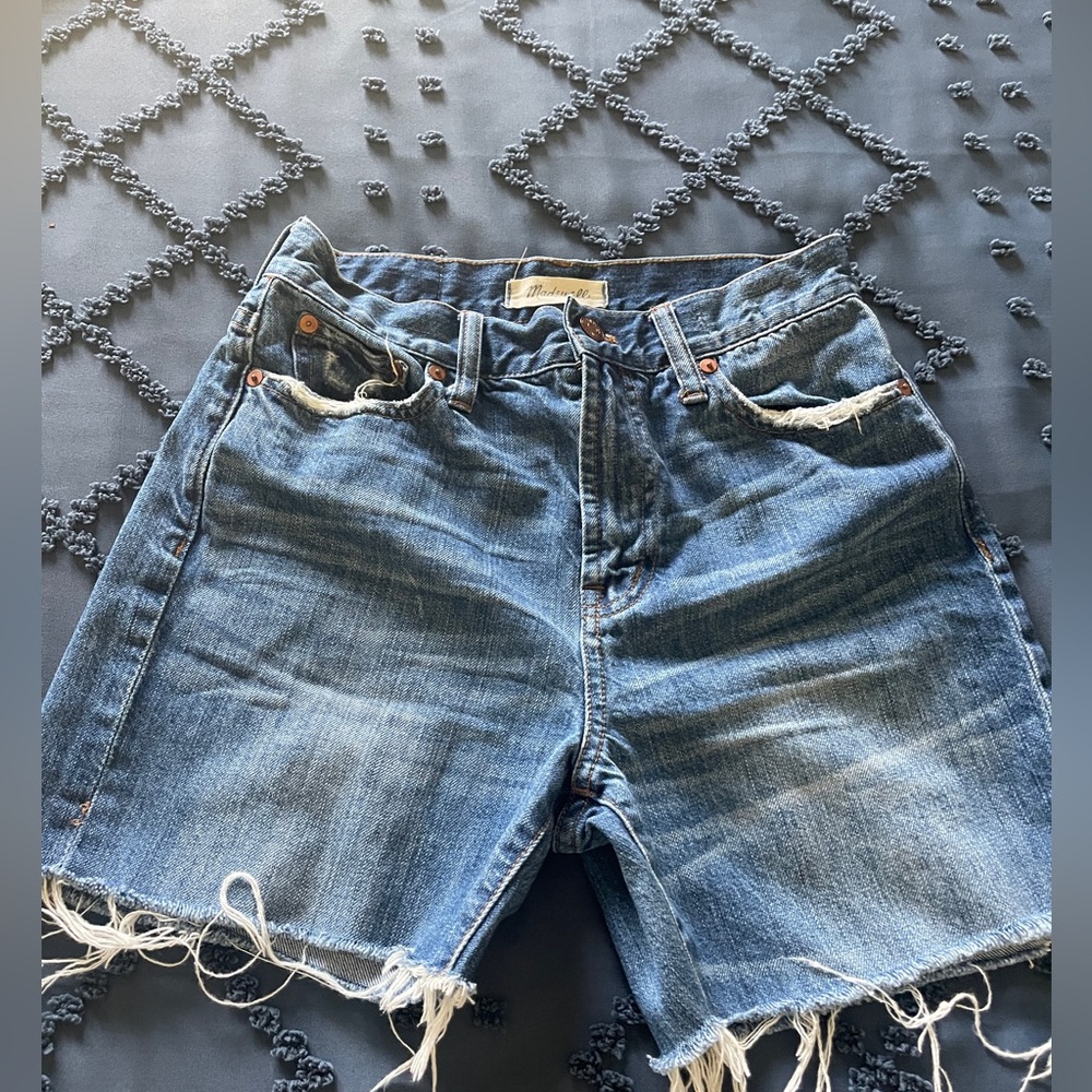 Madewell Distressed Blue Jean Shorts